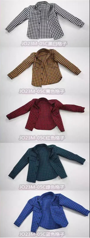 Casual Wear Open Collar Plaid Shirt & Multi Pocket Cargo Pants variety