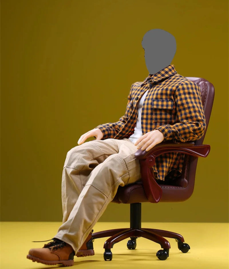 Casual Wear Open Collar Plaid Shirt & Multi Pocket Cargo Pants variety