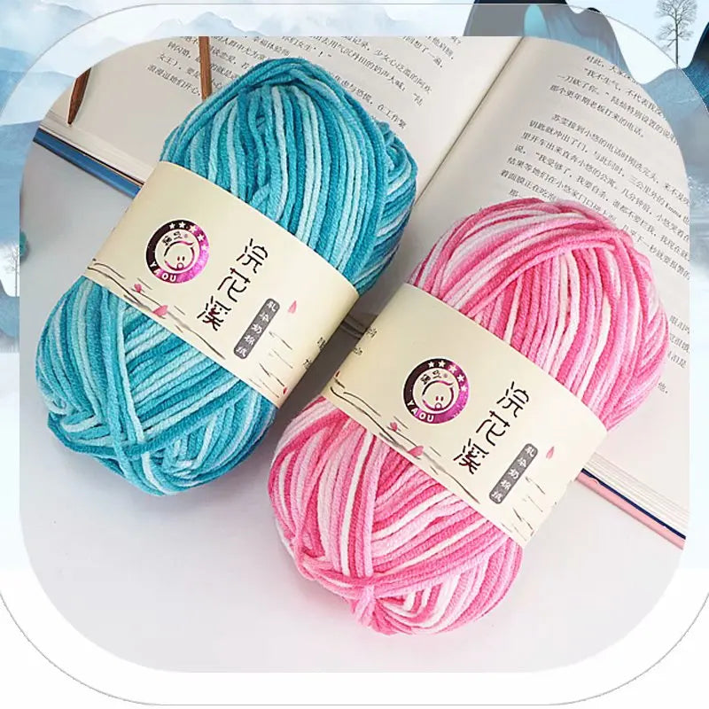 Colorful Soft Cotton Yarn 5Strands 50g 2.5mm