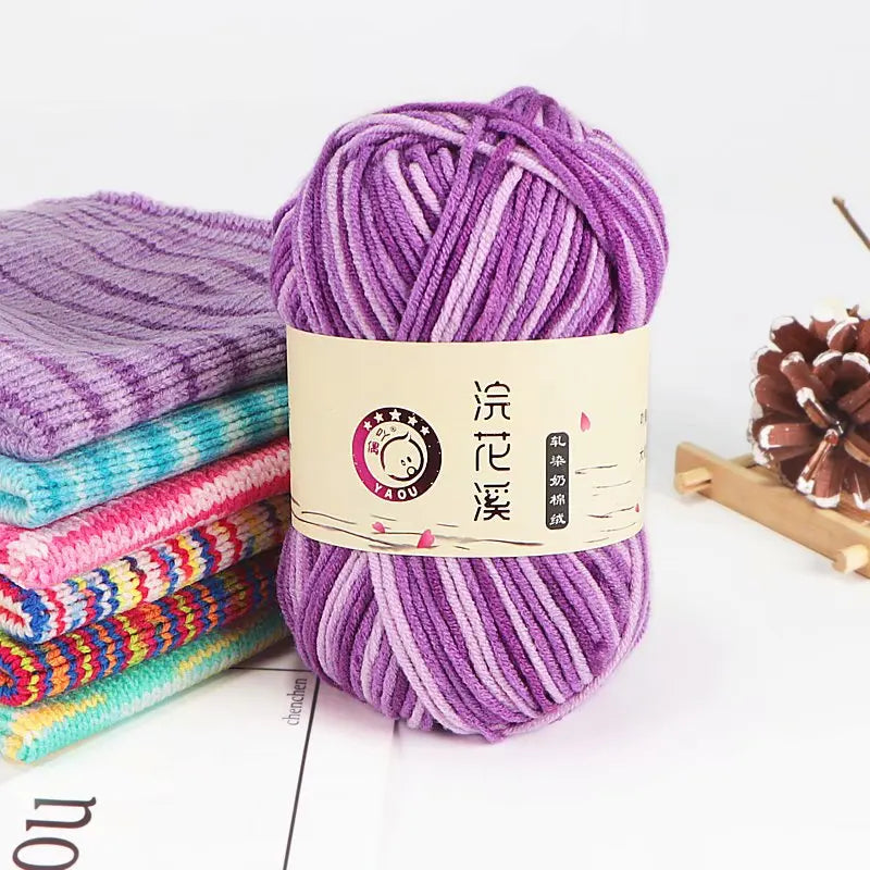Colorful Soft Cotton Yarn 5Strands 50g 2.5mm