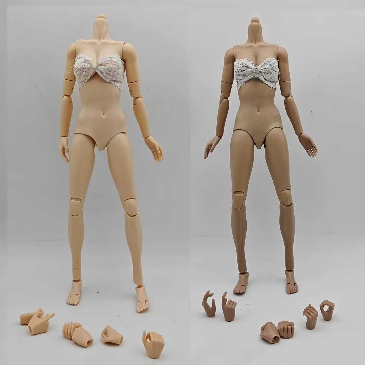 Head Hunters DNA Female Body Suntan/Pale Color Super flexible Body Model With Joints.