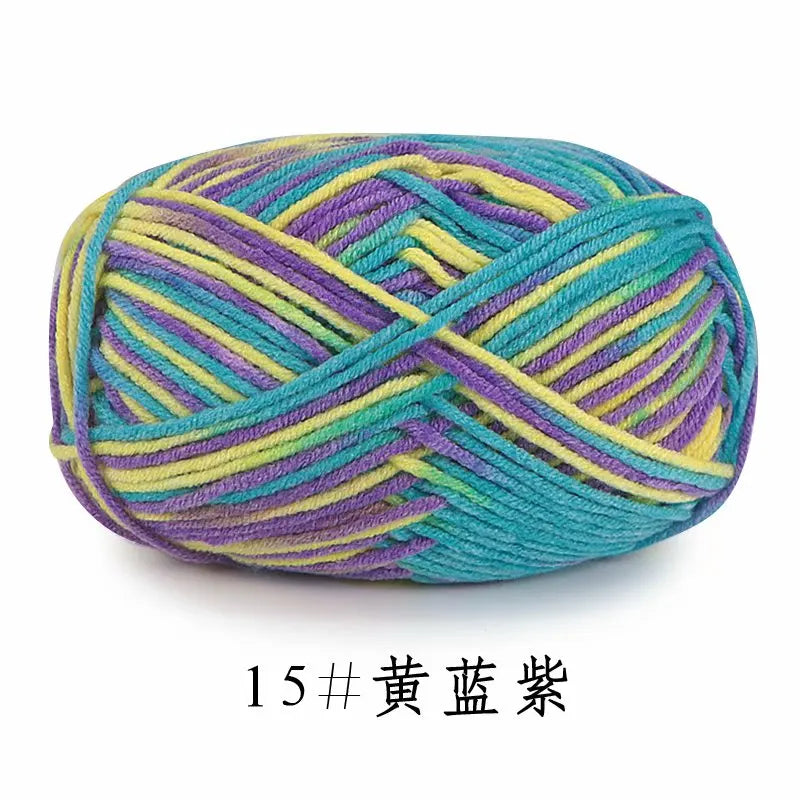 Colorful Soft Cotton Yarn 5Strands 50g 2.5mm