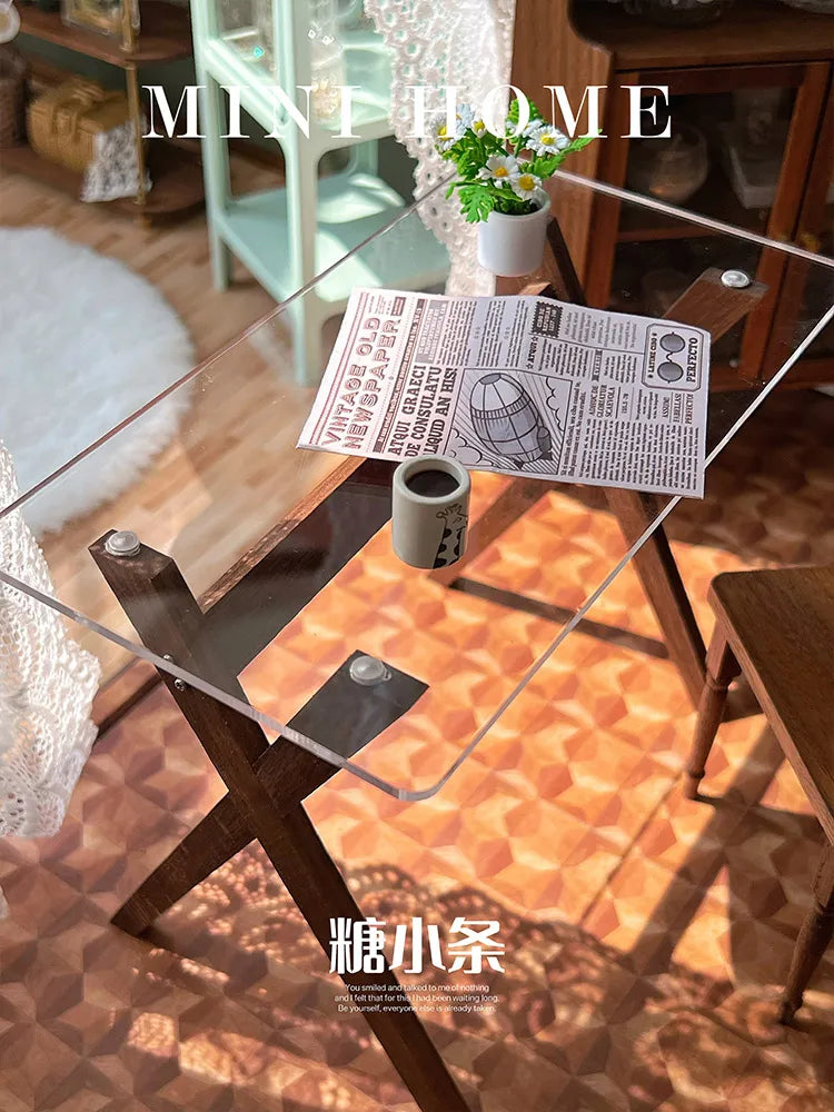 Galaxy Transparent table top, Wood Chair selection