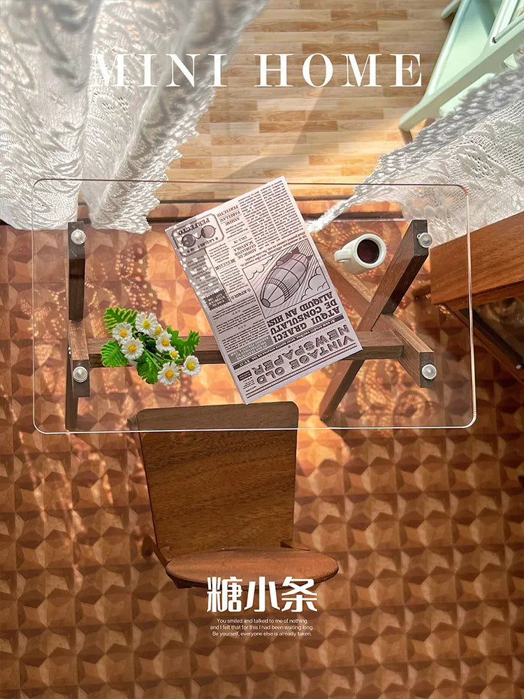 Galaxy Transparent table top, Wood Chair selection