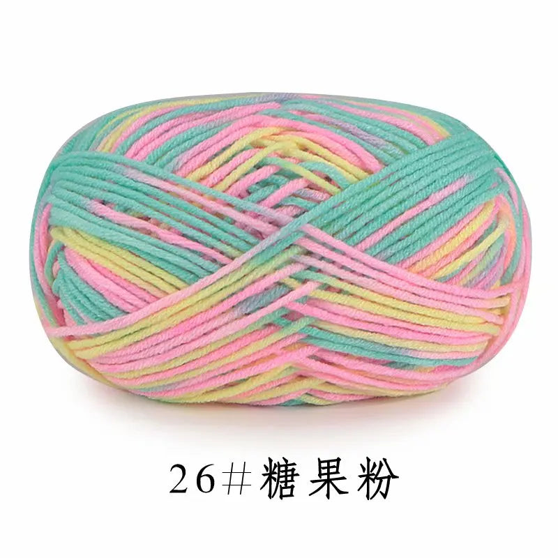 Colorful Soft Cotton Yarn 5Strands 50g 2.5mm
