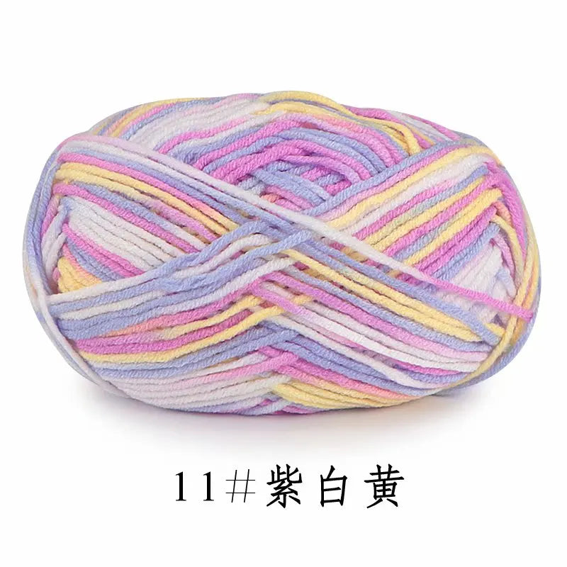 Colorful Soft Cotton Yarn 5Strands 50g 2.5mm
