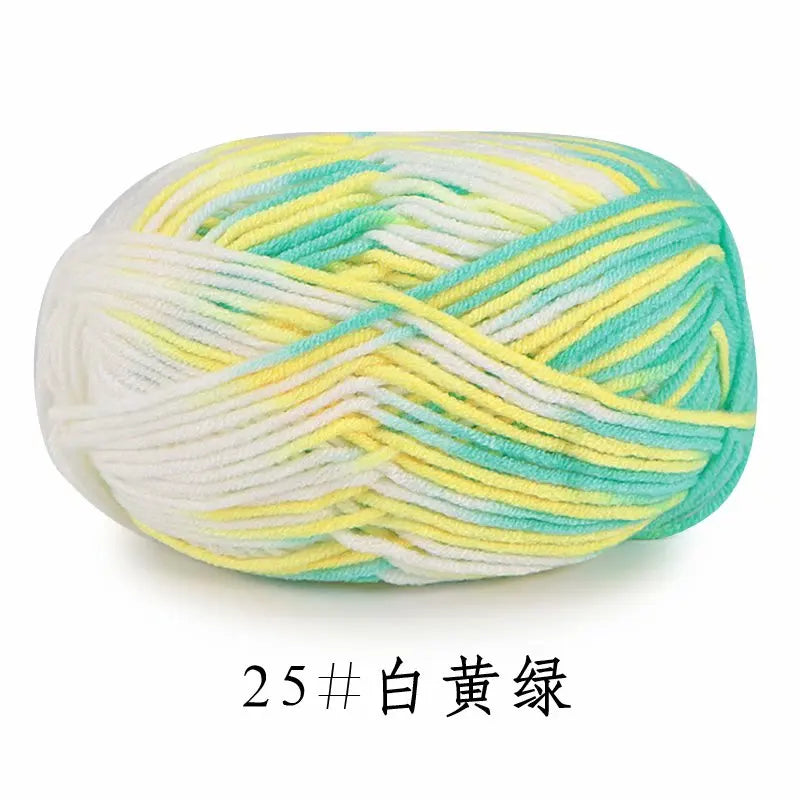 Colorful Soft Cotton Yarn 5Strands 50g 2.5mm