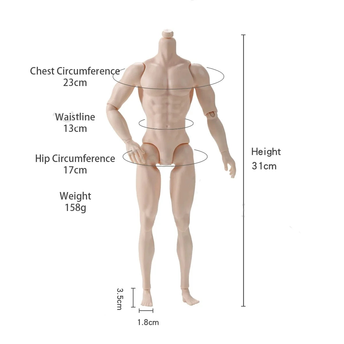 32cm Fashion European Nude Doll 1/6