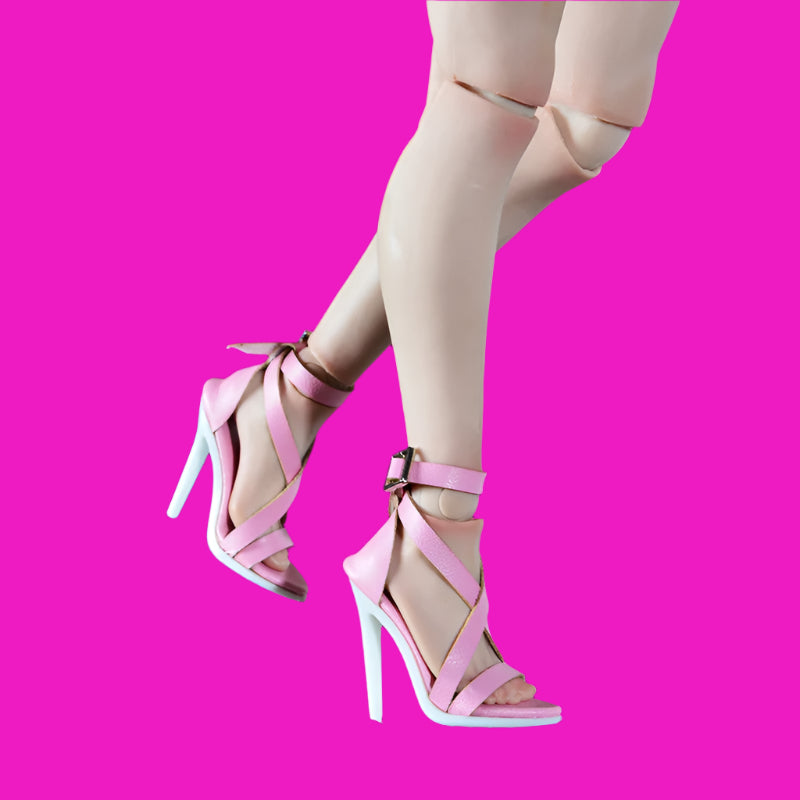 DNA Designer Collection 1 Lace Up High-heeled Shoes Sandals with Chain