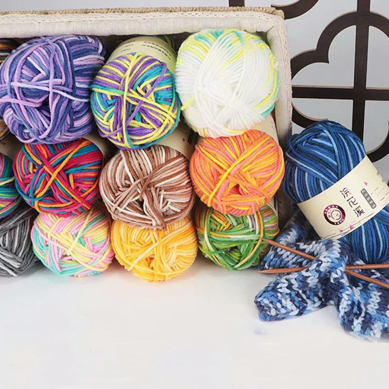 Colorful Soft Cotton Yarn 5Strands 50g 2.5mm