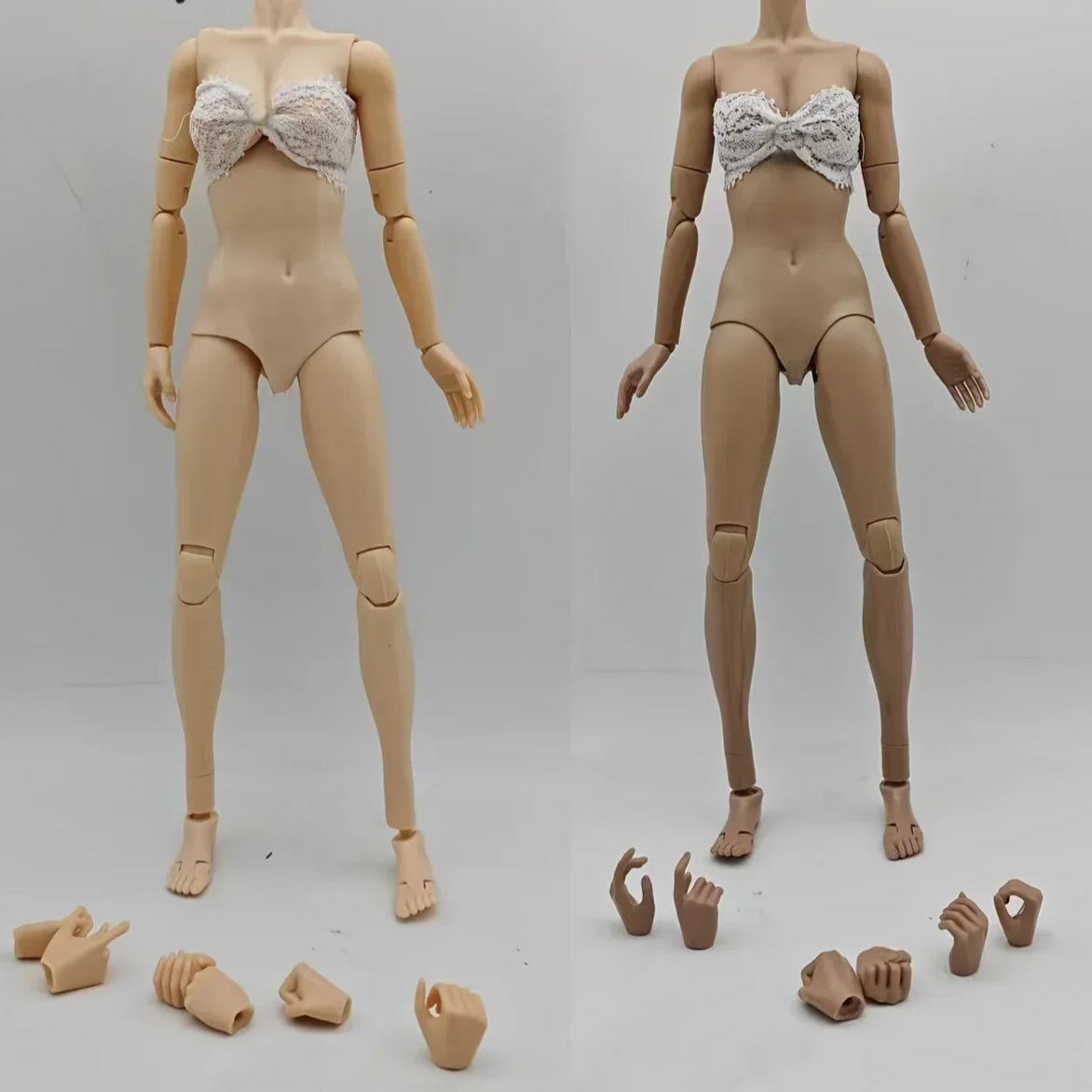 Head Hunters DNA Female Body Suntan/Pale Color Super flexible Body Model With Joints.