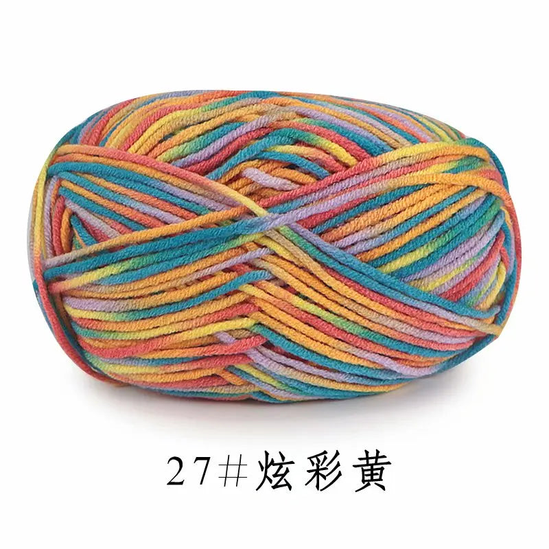 Colorful Soft Cotton Yarn 5Strands 50g 2.5mm