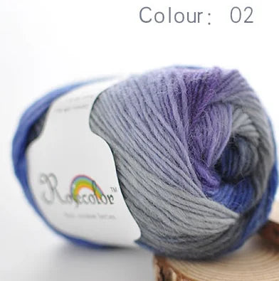 Cashmere  Wool Yarn Rainbow Color for Hand Knitting  & Crochet