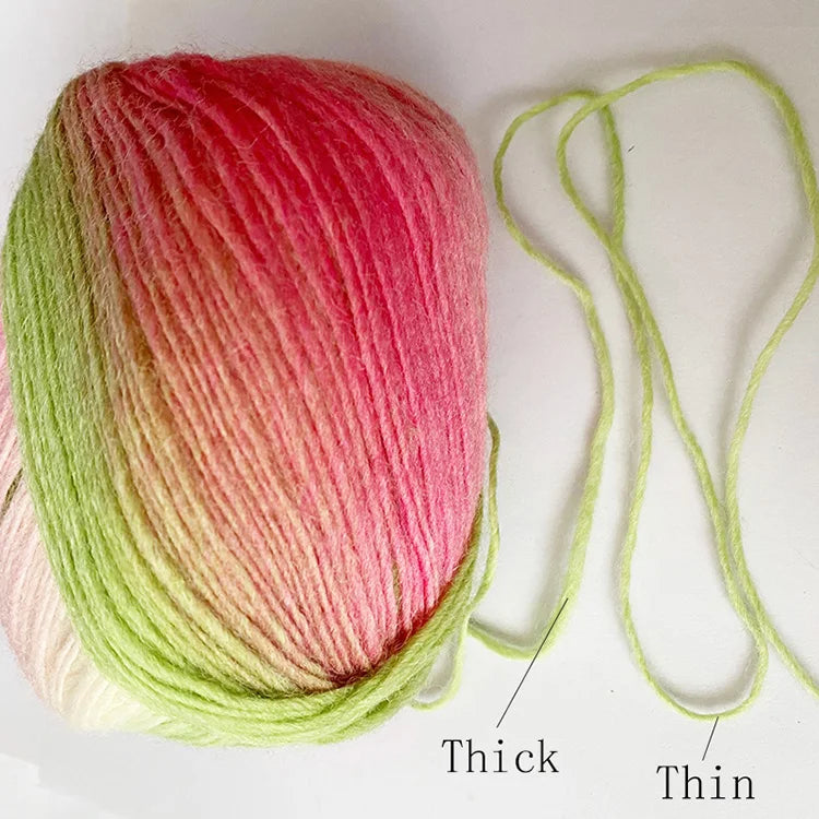 Cashmere  Wool Yarn Rainbow Color for Hand Knitting  & Crochet