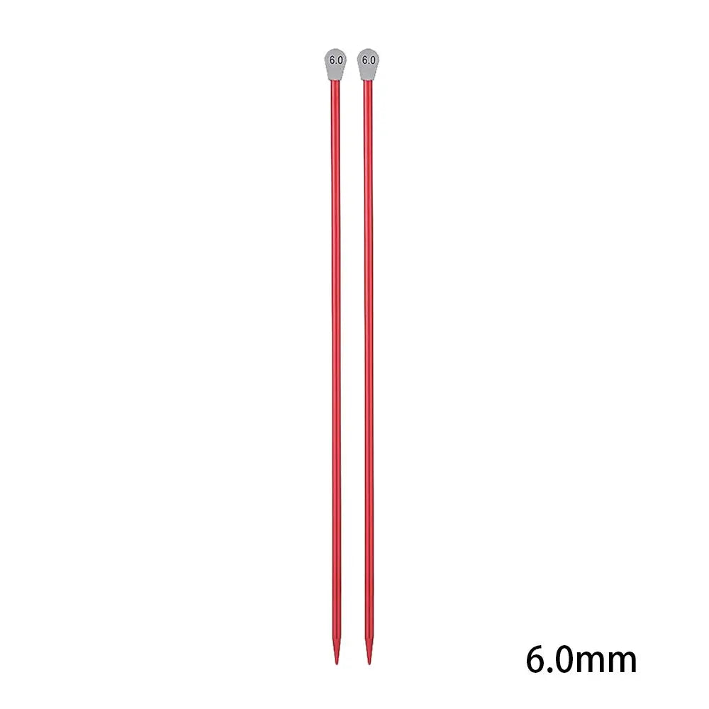 Rainbow Single Pointed Knitting Needles Pins Straight Aluminum 35cm 2.0-12mm