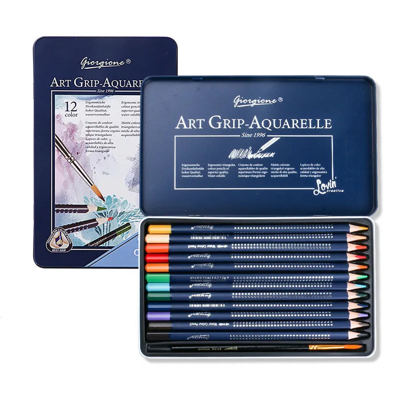 Professional Watercolor Pencil Set 12/36 Coloured Pencils Water Soluble