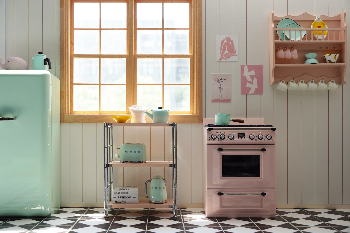 1/6  Kitchen Stove Oven Cooking Bench