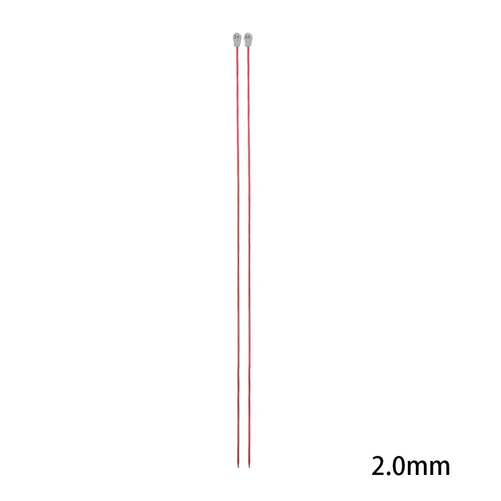 Rainbow Single Pointed Knitting Needles Pins Straight Aluminum 35cm 2.0-12mm