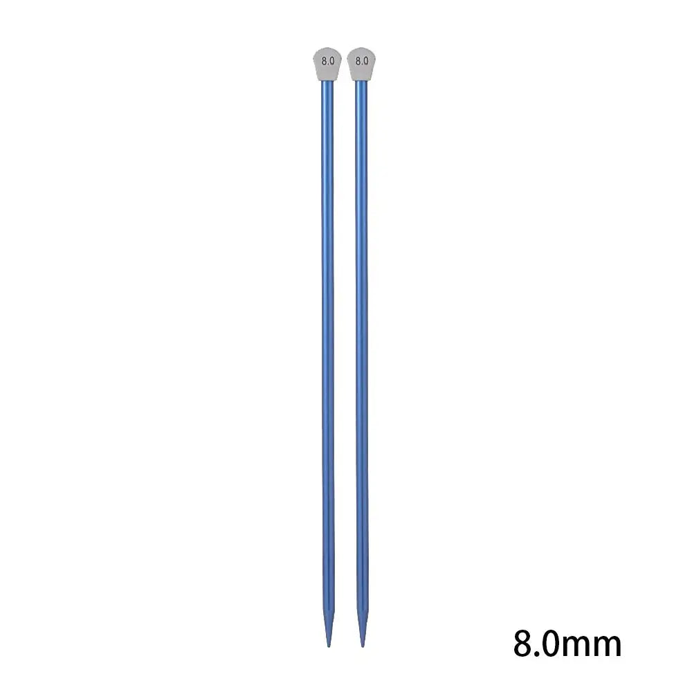 Rainbow Single Pointed Knitting Needles Pins Straight Aluminum 35cm 2.0-12mm