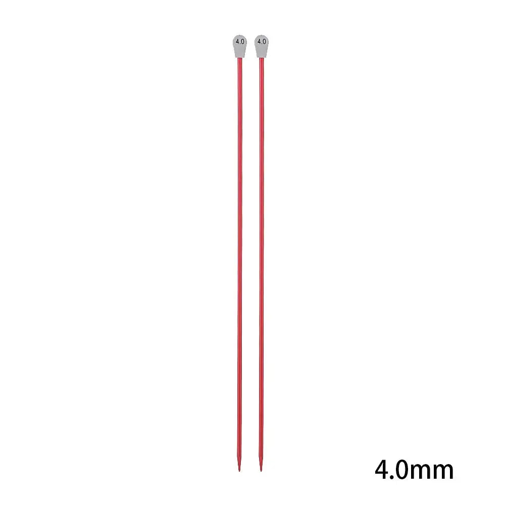 Rainbow Single Pointed Knitting Needles Pins Straight Aluminum 35cm 2.0-12mm