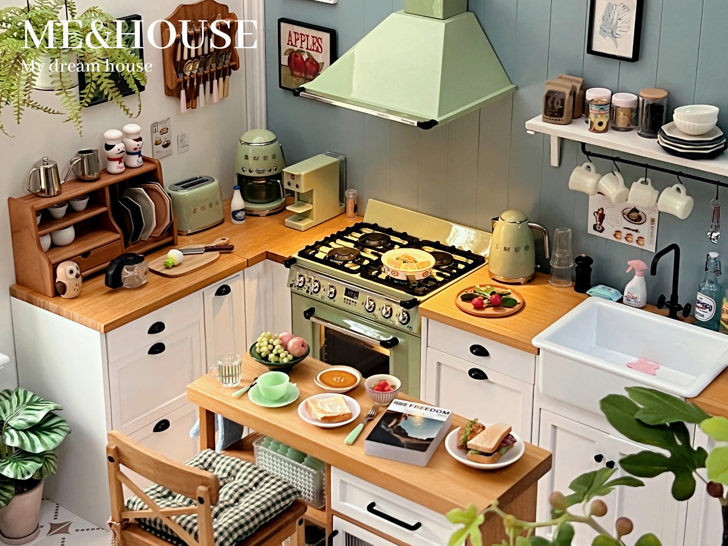1/6  Kitchen Stove Oven Cooking Bench