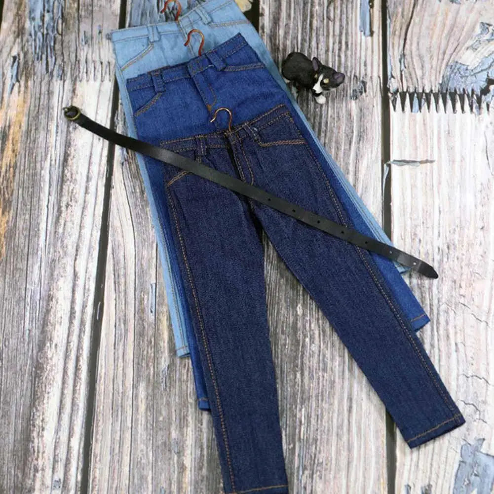 1/6 Scale Jeans 12" Scale Pants Doll Pants Man Doll Clothes