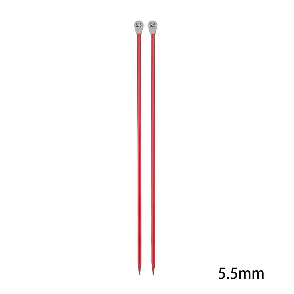 Rainbow Single Pointed Knitting Needles Pins Straight Aluminum 35cm 2.0-12mm