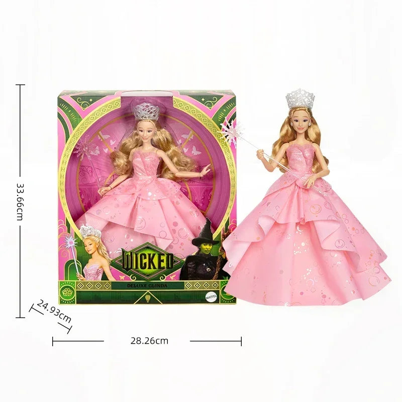 Original Mattel Barbie Wicked Glinda Elphaba Fiyero Madame Morrible Fashion Dolls for Girls Articulated Movie Action Figure Gift