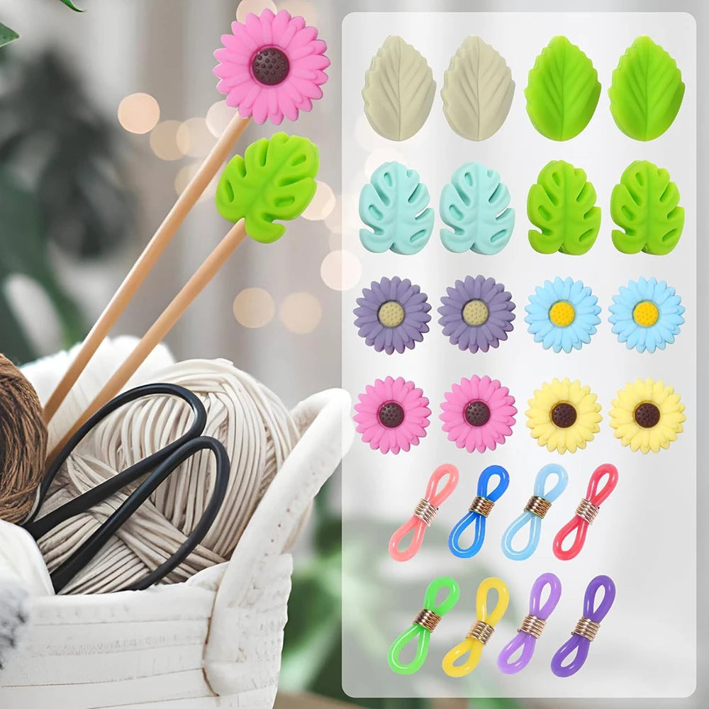 38pcs Knitting Needle Stoppers Silicone