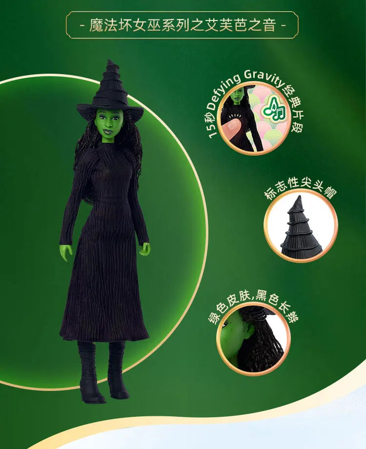 Original Mattel Barbie Wicked Glinda Elphaba Fiyero Madame Morrible Fashion Dolls for Girls Articulated Movie Action Figure Gift