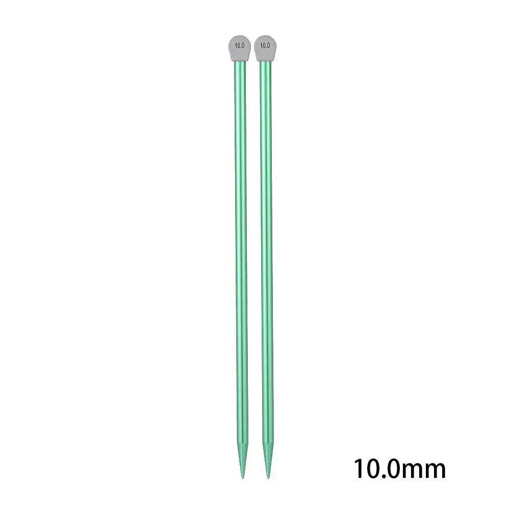 Rainbow Single Pointed Knitting Needles Pins Straight Aluminum 35cm 2.0-12mm