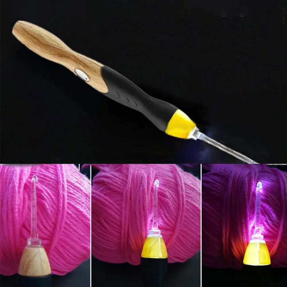 9-In-1 Luminous Led Needle Usb Crochet Hooks Set