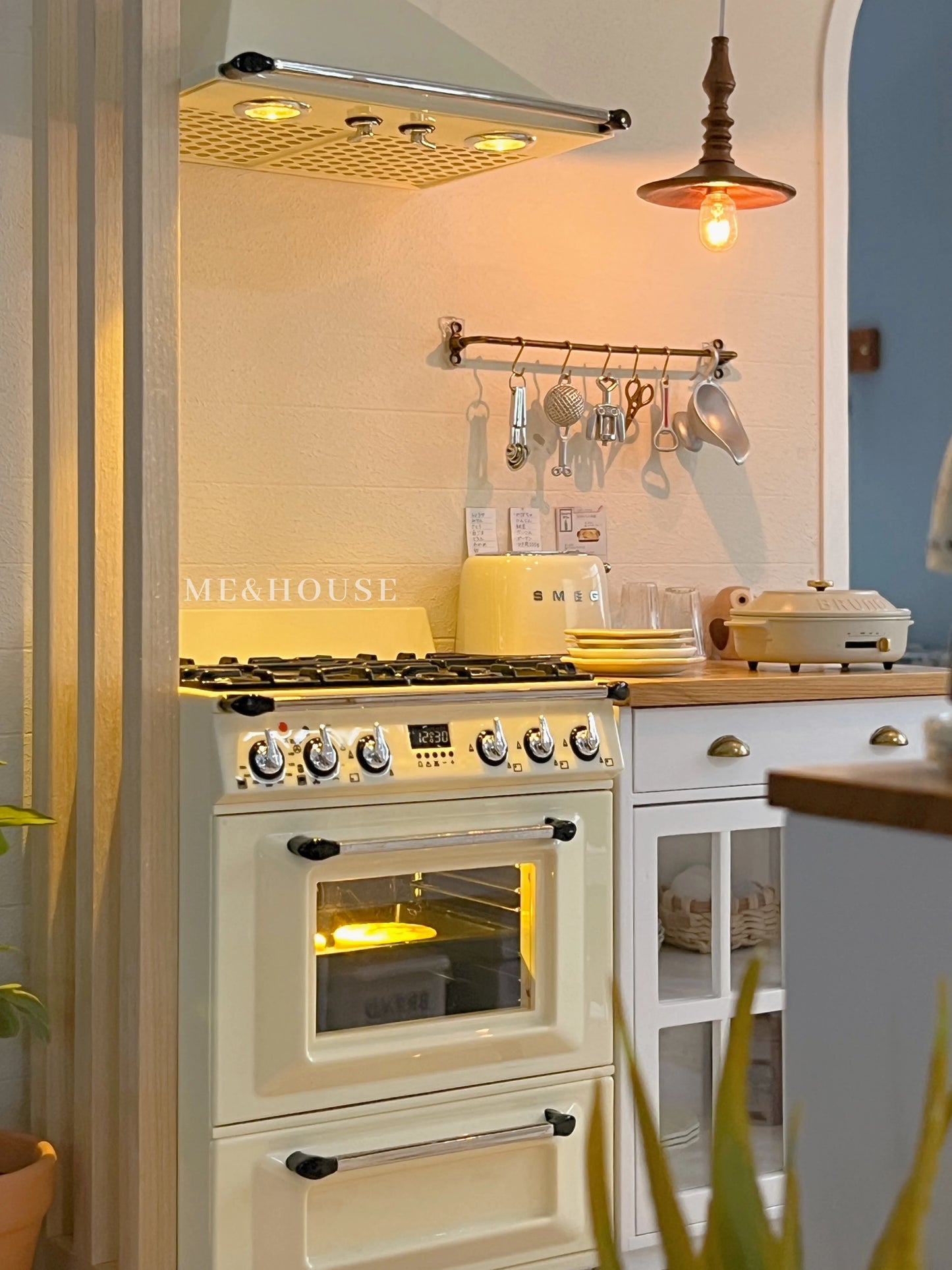1/6  Kitchen Stove Oven Cooking Bench