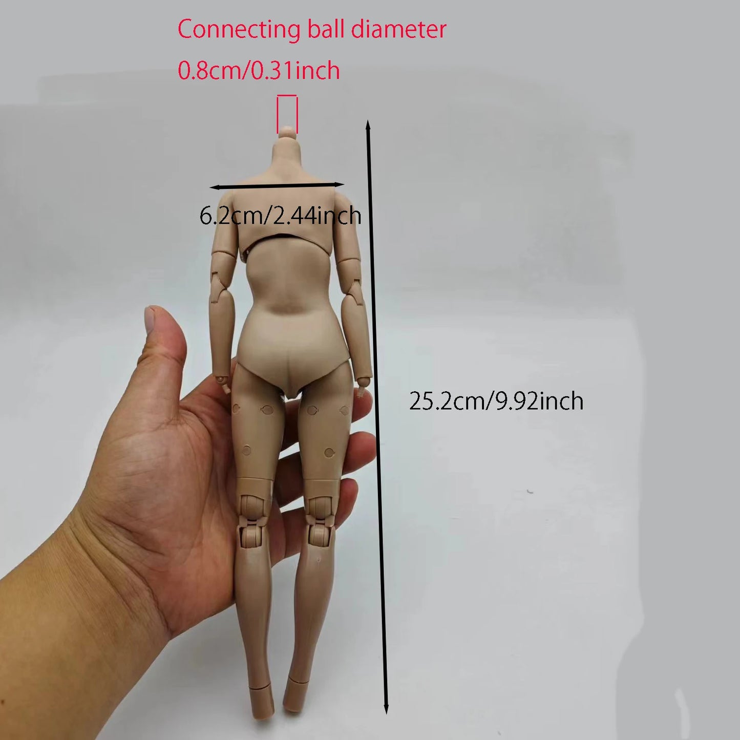 Head Hunters DNA Female Body Suntan/Pale Color Super flexible Body Model With Joints.