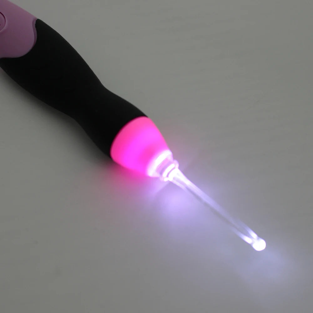 9-In-1 Luminous Led Needle Usb Crochet Hooks Set