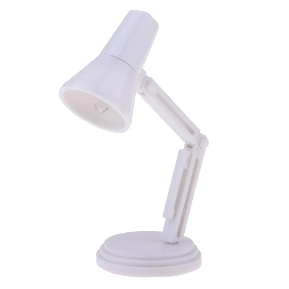 Desk Lamp White LED 1/6 Scale Dollhouse Accessory