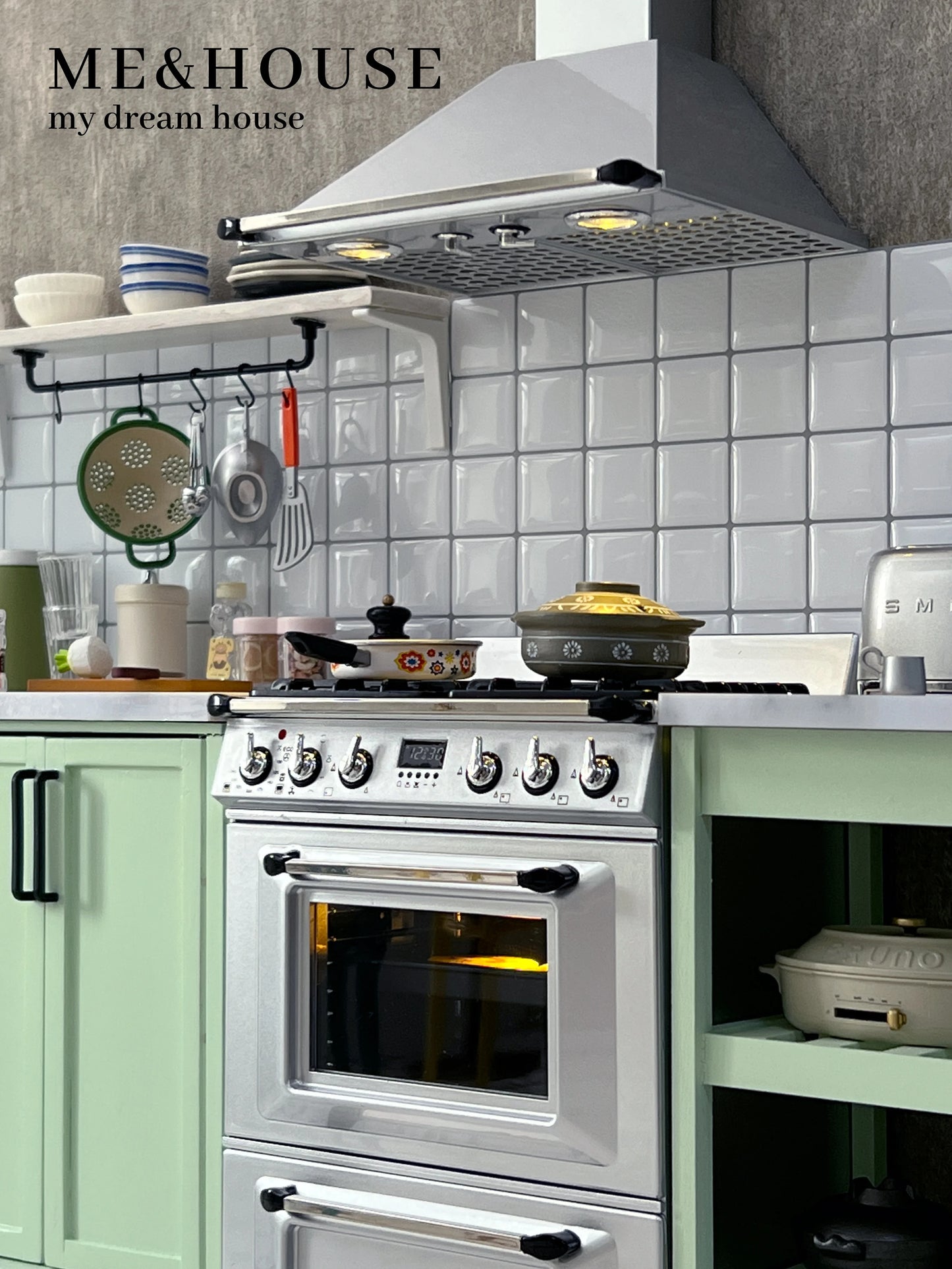 1/6  Kitchen Stove Oven Cooking Bench