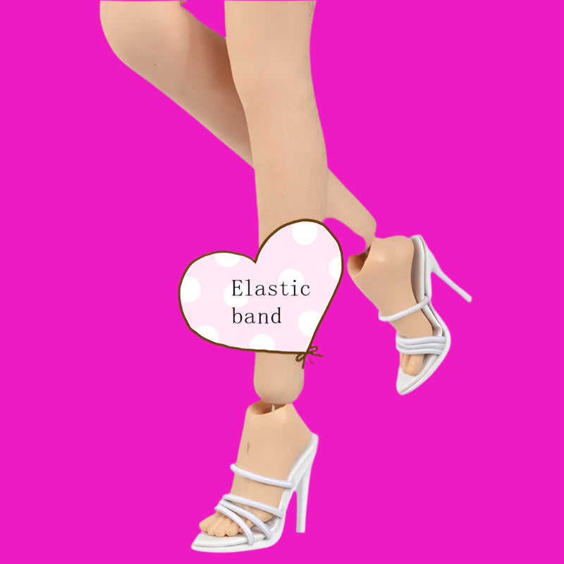 DNA Designer Collection 1 Lace Up High-heeled Shoes Sandals with Chain