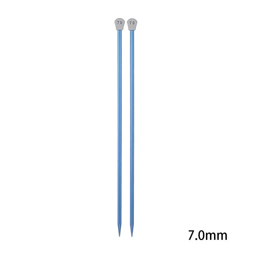 Rainbow Single Pointed Knitting Needles Pins Straight Aluminum 35cm 2.0-12mm