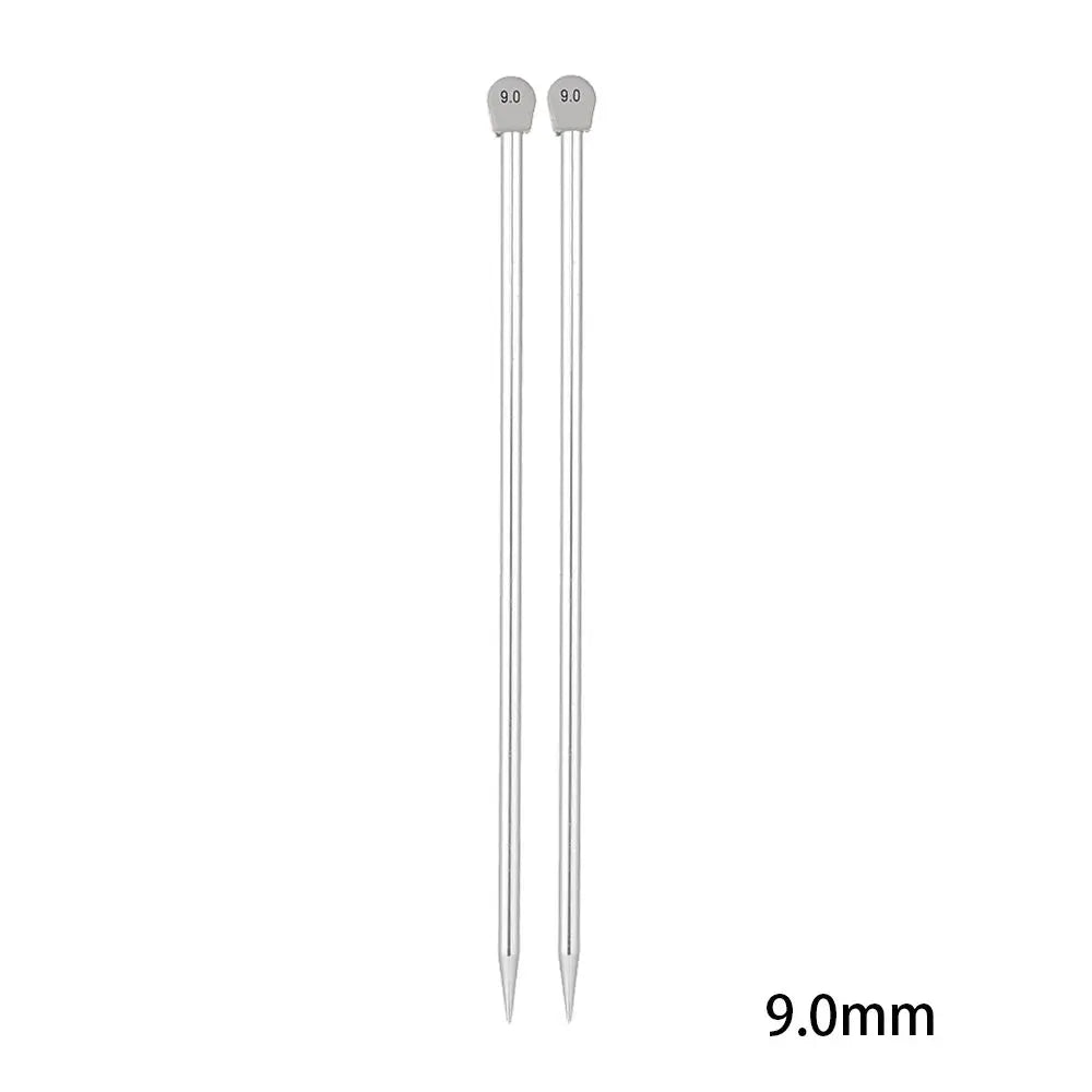 Rainbow Single Pointed Knitting Needles Pins Straight Aluminum 35cm 2.0-12mm