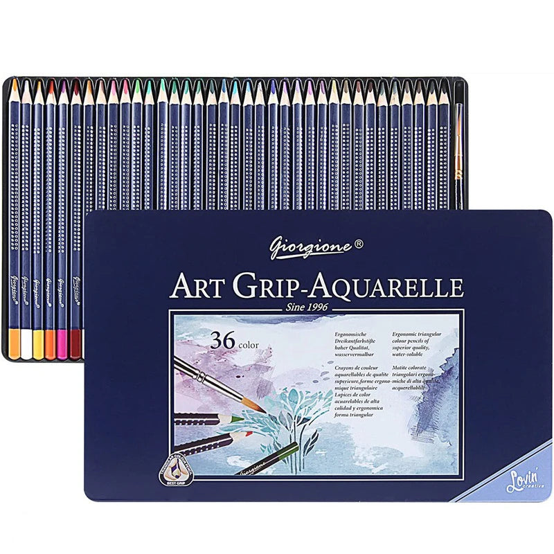 Professional Watercolor Pencil Set 12/36 Coloured Pencils Water Soluble