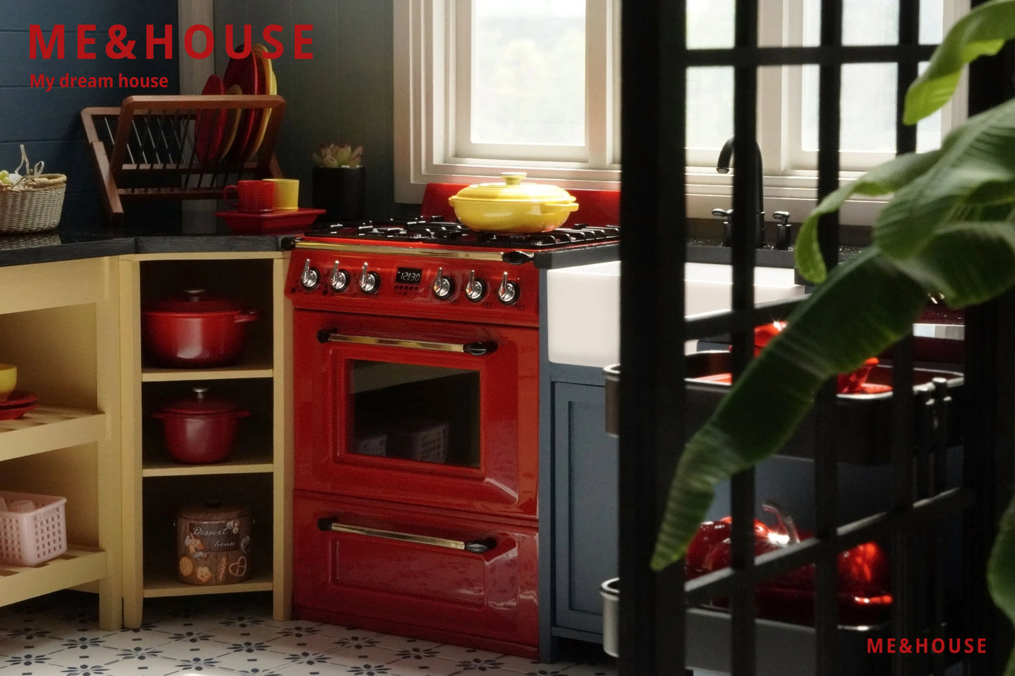 1/6  Kitchen Stove Oven Cooking Bench