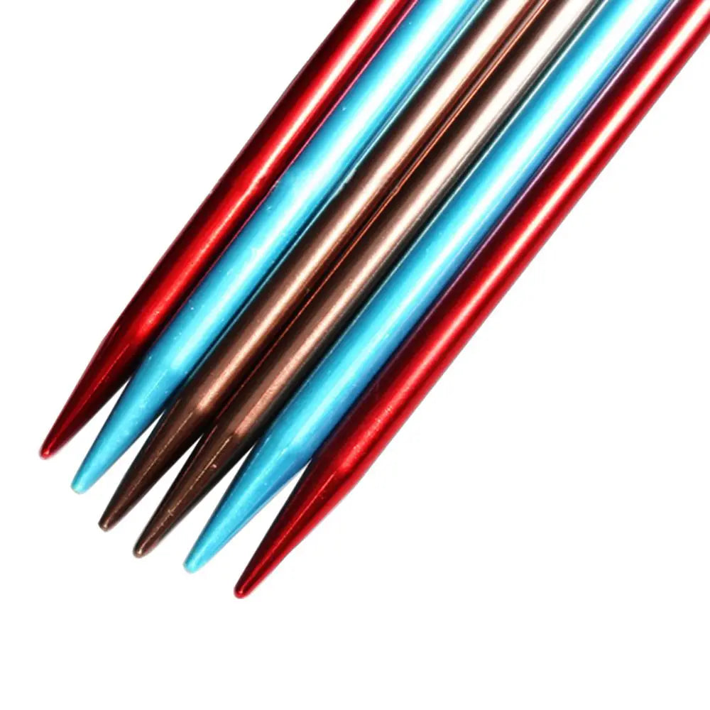 Rainbow Single Pointed Knitting Needles Pins Straight Aluminum 35cm 2.0-12mm