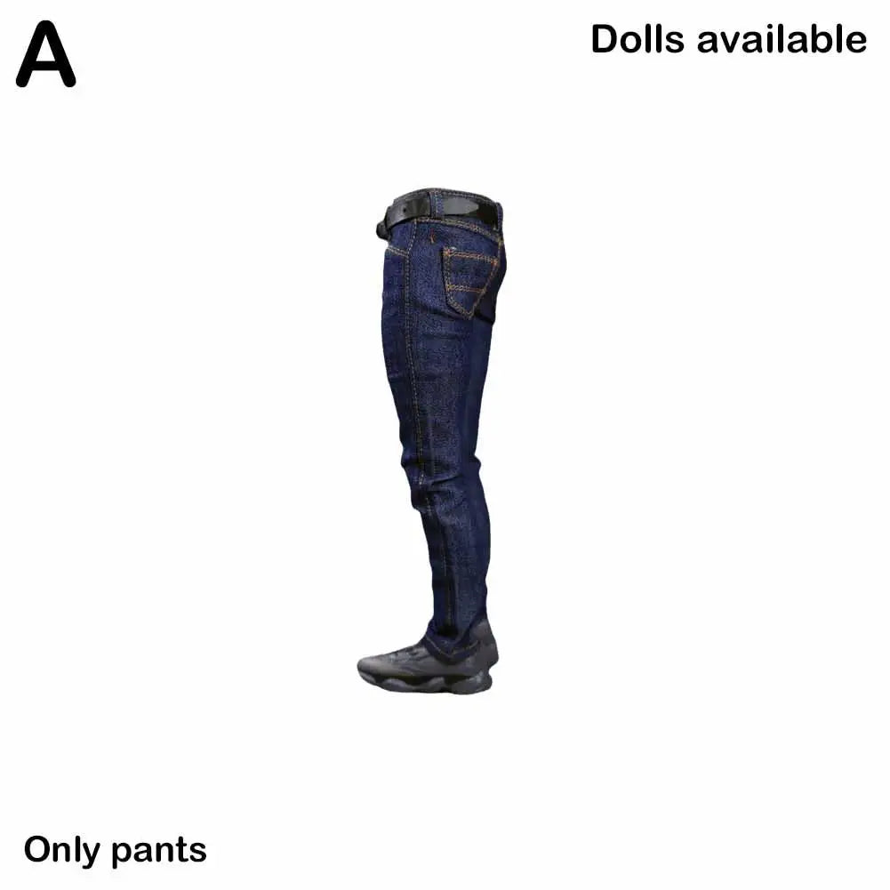 1/6 Scale Jeans 12" Scale Pants Doll Pants Man Doll Clothes