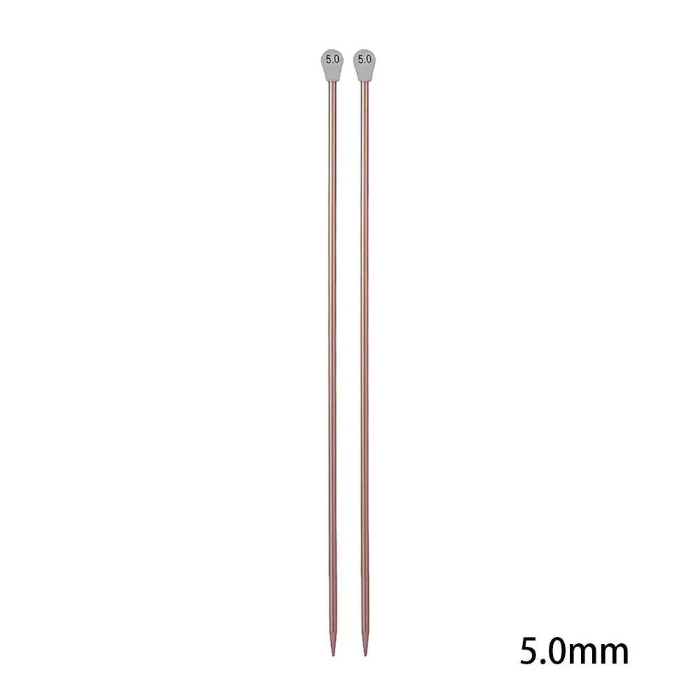 Rainbow Single Pointed Knitting Needles Pins Straight Aluminum 35cm 2.0-12mm