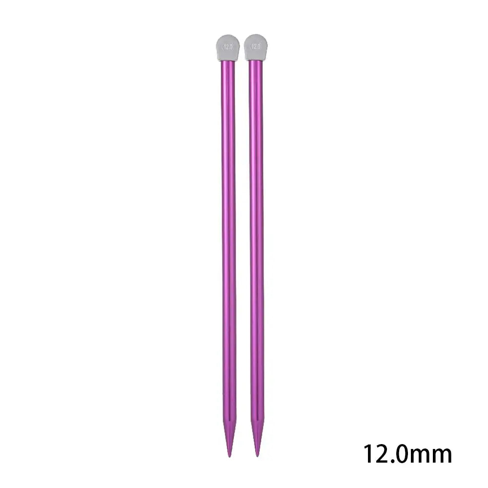 Rainbow Single Pointed Knitting Needles Pins Straight Aluminum 35cm 2.0-12mm