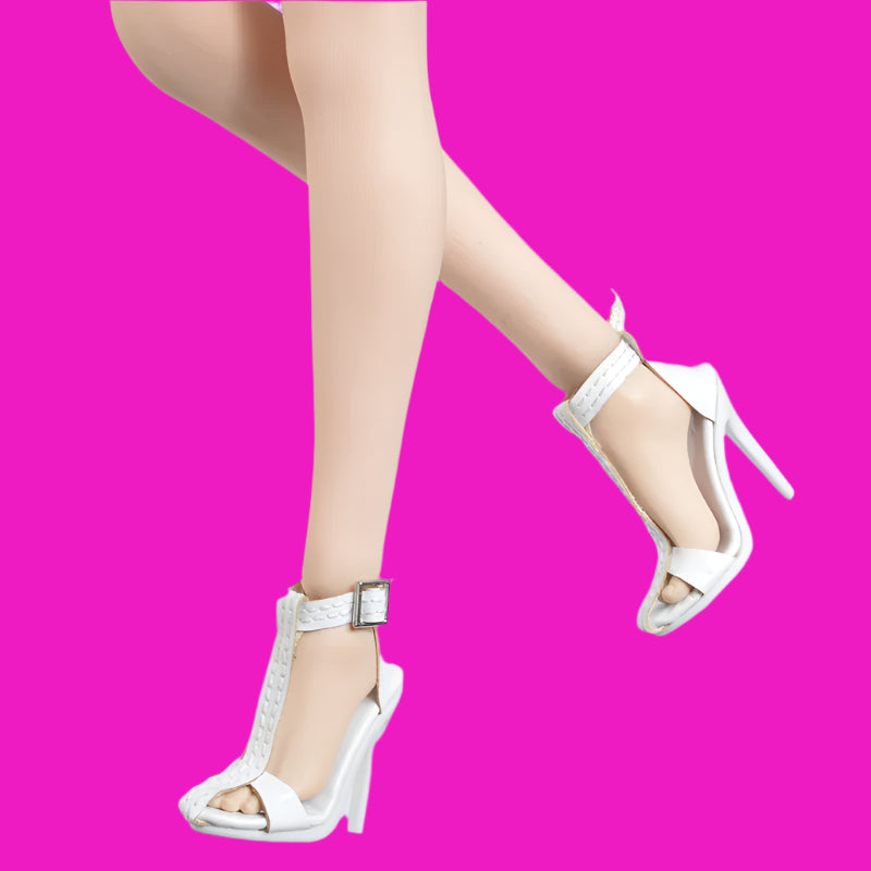 DNA Designer Collection 1 Lace Up High-heeled Shoes Sandals with Chain