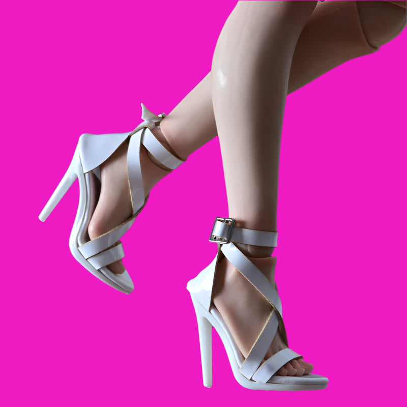 DNA Designer Collection 1 Lace Up High-heeled Shoes Sandals with Chain