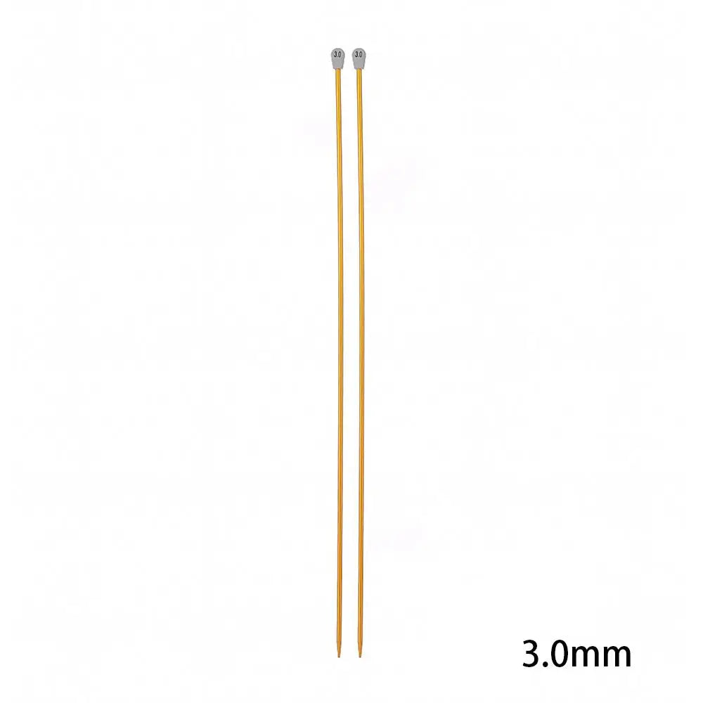 Rainbow Single Pointed Knitting Needles Pins Straight Aluminum 35cm 2.0-12mm