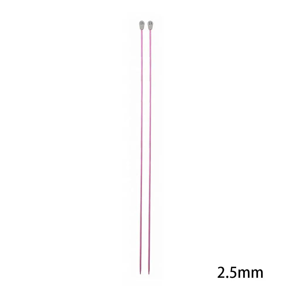 Rainbow Single Pointed Knitting Needles Pins Straight Aluminum 35cm 2.0-12mm